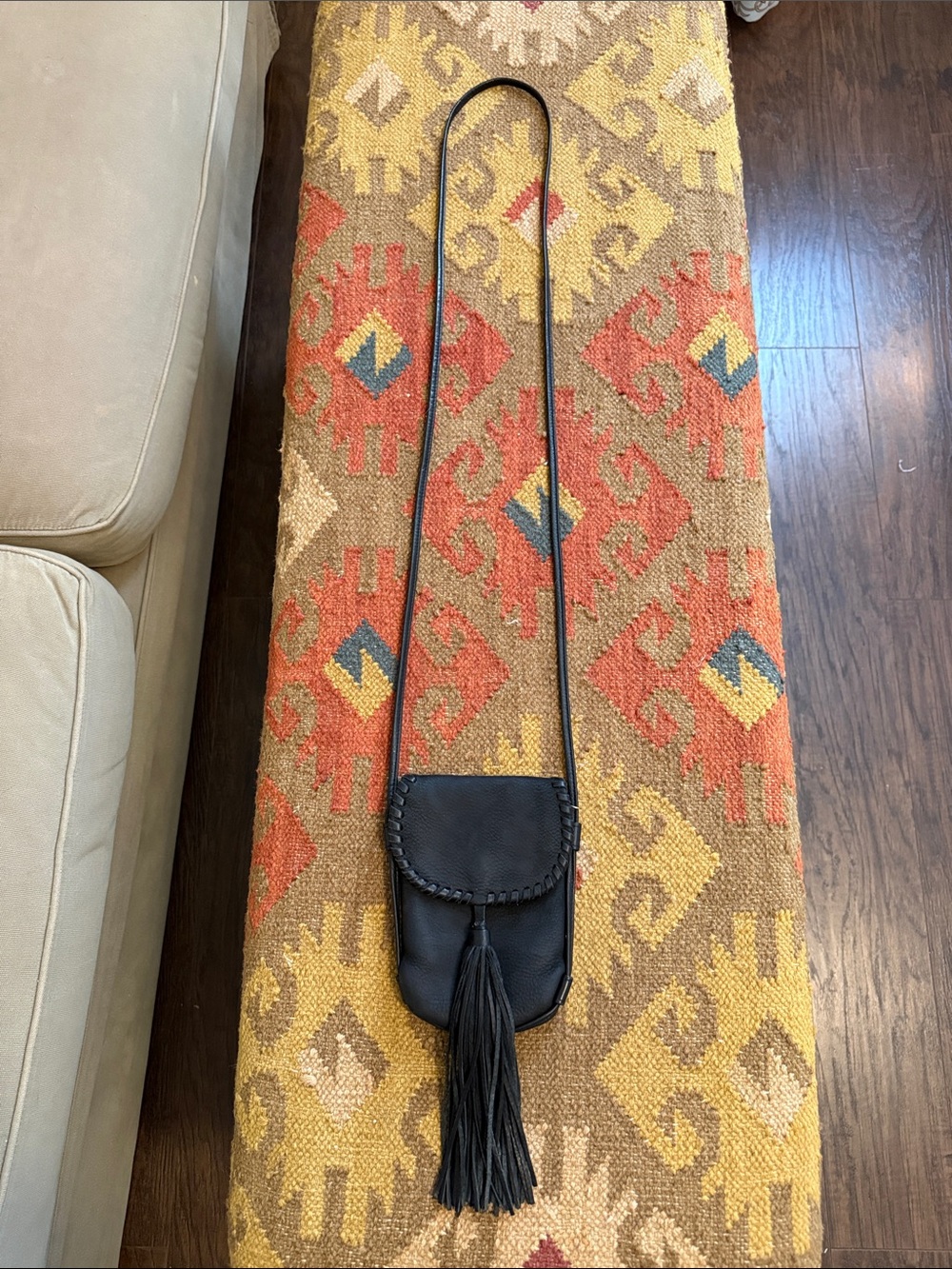HOBO Dancer Bag Black Leather Crossbody with Tassel